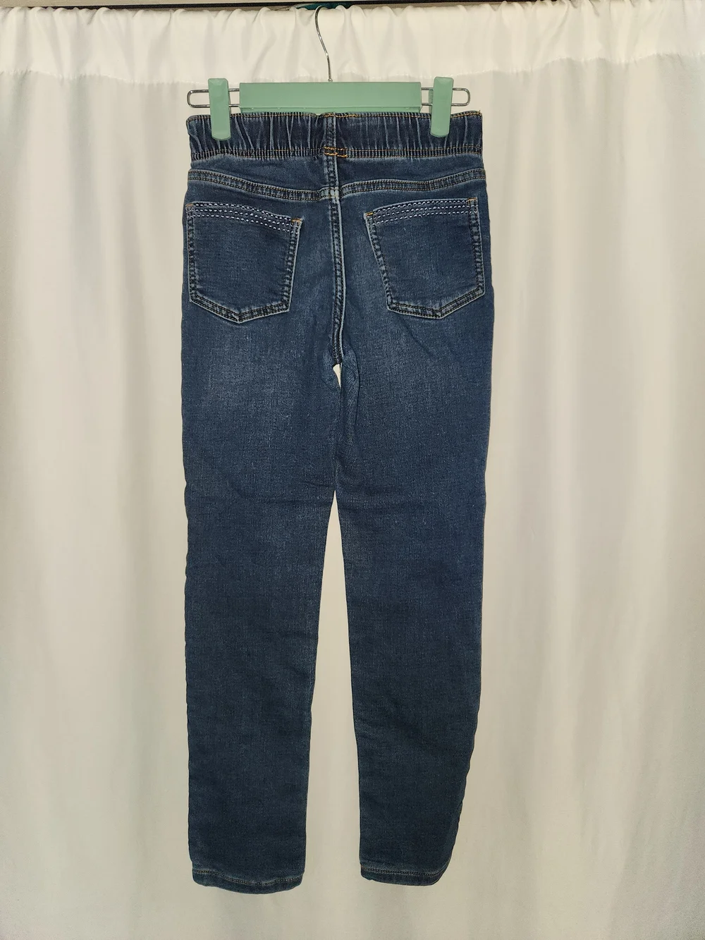 Boy's Elastic Waist Dark Blue Jeans #rugged #durable #sturdy #playground ready